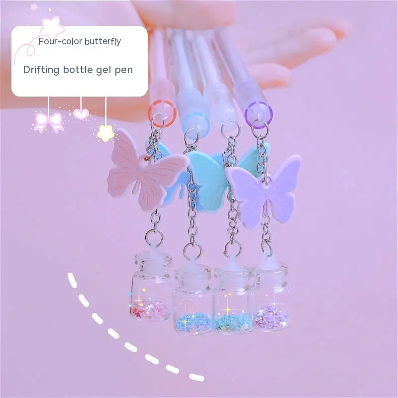 14pcs Cartoon Butterfly Drift Bottle Pendant Gel Pen Creative Cute Students Learn Stationery 0.5 Black School Office Exam Pen
14pcs Cartoon Butterfly Drift Bottle Pendant Gel Pen Creative Cute Students Learn Stationery 0.5 Black School Office Exam Pen