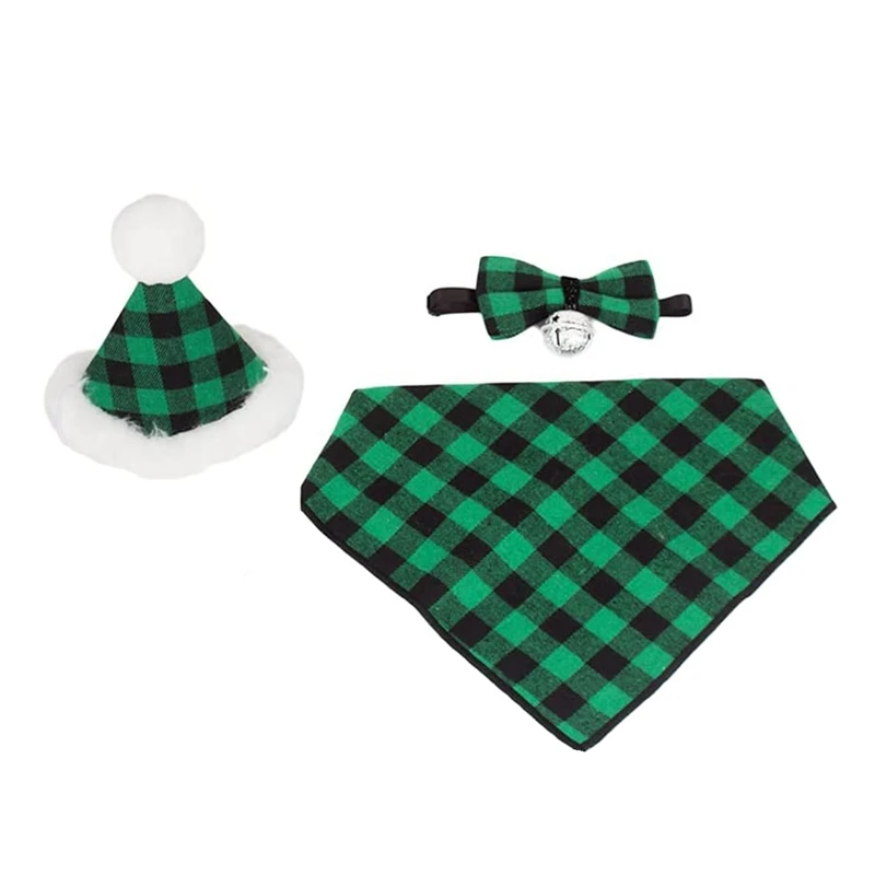 AT35 Christmas Dog Bandana Hat Bow Tie Set,Plaid Pet Scarf Triangular Bibs Dog Christmas Accessories For Dogs Pets
AT35 Christmas Dog Bandana Hat Bow Tie Set,Plaid Pet Scarf Triangular Bibs Dog Christmas Accessories For Dogs Pets