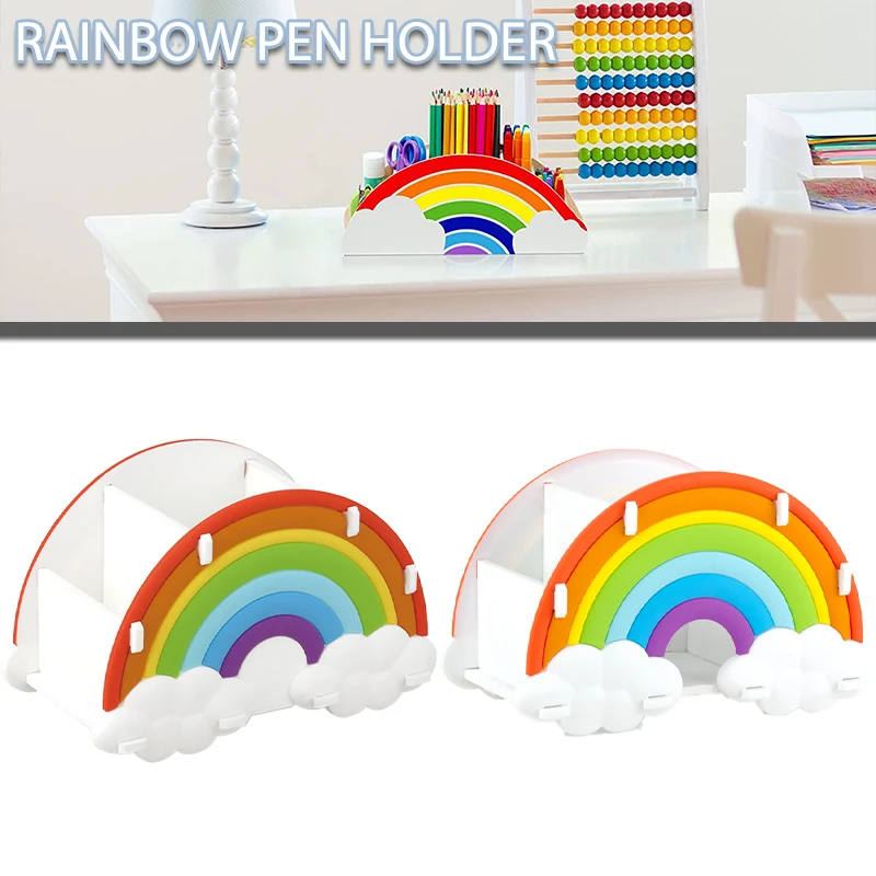 Desk Organizer For Pens Rainbow Pen Holder 5 Compartments Desk Pen Makeup Brush Organizer School Home Pencil Office Organizer
Desk Organizer For Pens Rainbow Pen Holder 5 Compartments Desk Pen Makeup Brush Organizer School Home Pencil Office Organizer