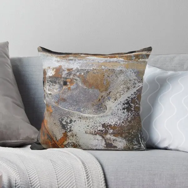 

Decay Rust Metal Burnt Car Marble Textur Printing Throw Pillow Cover Square Office Case Sofa Cushion Car Pillows not include