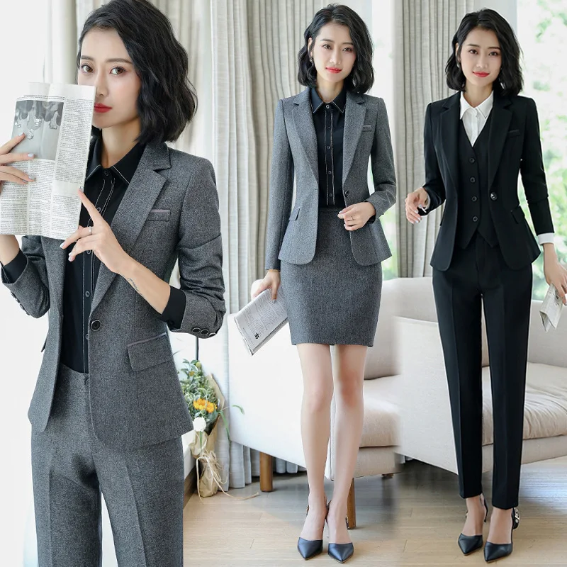 1105 Business Suit Gray Blazer Hotel Front Stage Work Wear Clothes Manager Business Formal Wear Commuters' Workwear Female
1105 Business Suit Gray Blazer Hotel Front Stage Work Wear Clothes Manager Business Formal Wear Commuters' Workwear Female