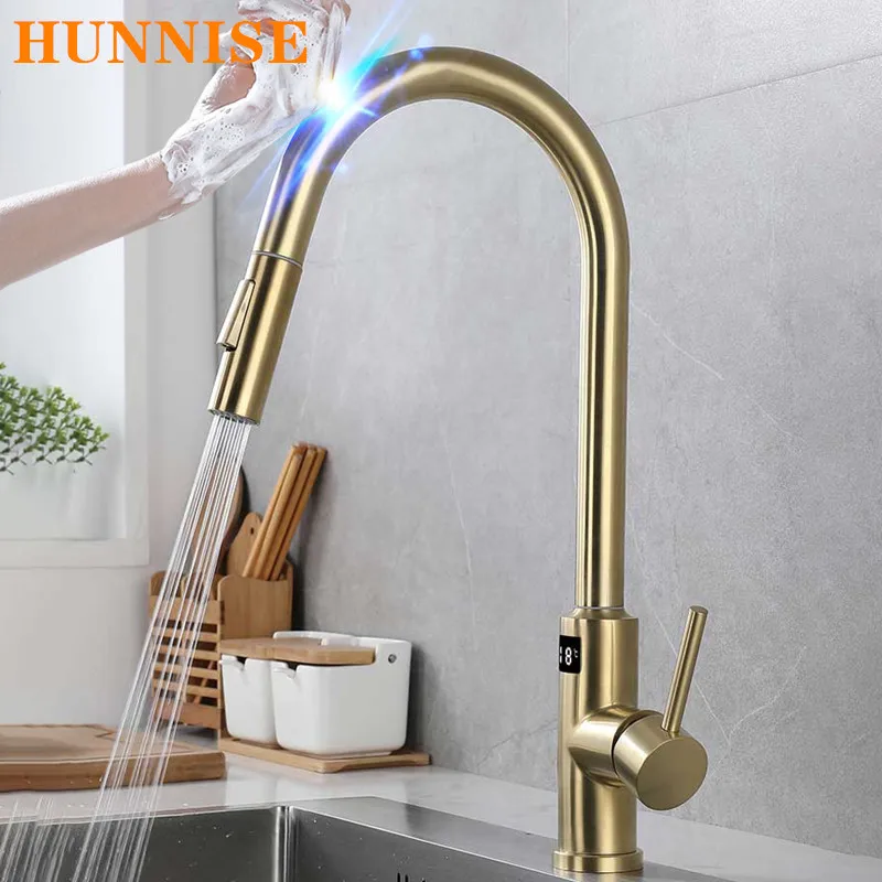 Digital Touch Kitchen Mixer Tap Quality 304 Stainless Steel Pull Out Kitchen Faucets Smart Sensor Touch Digital Kitchen Faucet
Digital Touch Kitchen Mixer Tap Quality 304 Stainless Steel Pull Out Kitchen Faucets Smart Sensor Touch Digital Kitchen Faucet