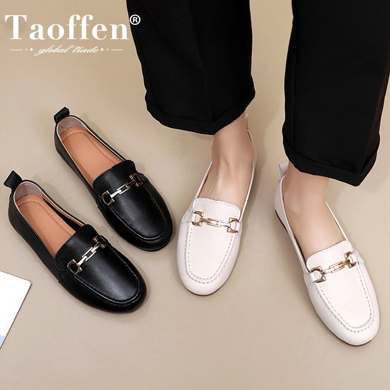 Taoffen Luxury Loafers For Women Genuine Cow Leather Matal Chain Fashion Slip On Office Ladies Flats Work Shoes Casual Loafers
Taoffen Luxury Loafers For Women Genuine Cow Leather Matal Chain Fashion Slip On Office Ladies Flats Work Shoes Casual Loafers