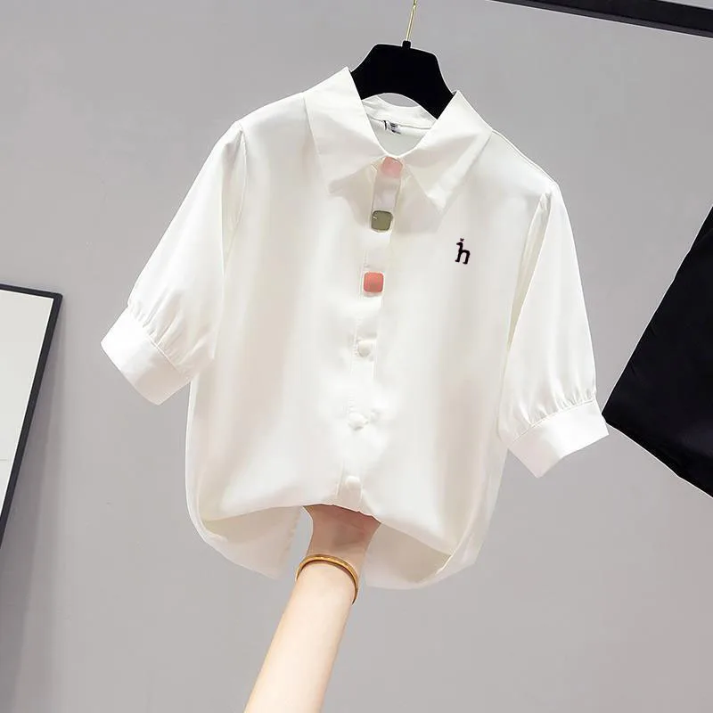 Women Luxury Brand HAZZYS Shirt Summer 2023 New Chiffon Short Sleeve T-Shirt Top Women White Shirt Thin Half Sleeve
Women Luxury Brand HAZZYS Shirt Summer 2023 New Chiffon Short Sleeve T-Shirt Top Women White Shirt Thin Half Sleeve
