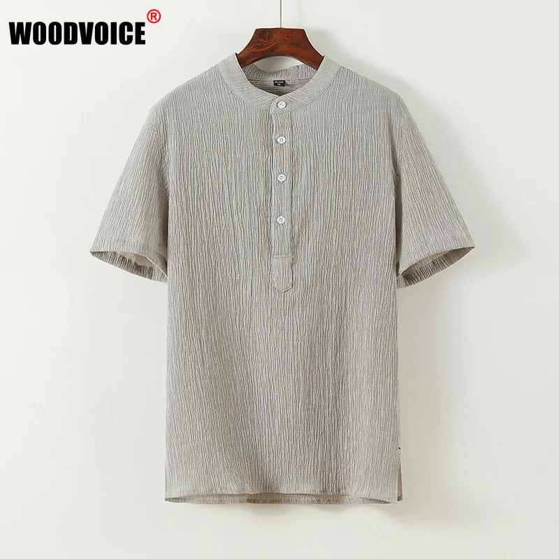 Футболка мужская с воротником-стойкой, хлопок и лен, Повседневная тонкая Базовая рубашка свободного покроя, из дышащего хлопка и льна, однот... 
Футболка мужская с воротником-стойкой, хлопок и лен, Повседневная тонкая Базовая рубашка свободного покроя, из дышащего хлопка и льна, однот...