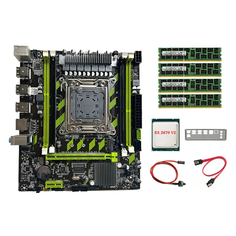 X79G LGA2011 Motherboard+E5 2670 V2 CPU+4X4G DDR3 RAM+SATA Cable+Switch Cable+Baffle M.2 NVME PCI-E X16 6XUSB2.0 SATA3.0
X79G LGA2011 Motherboard+E5 2670 V2 CPU+4X4G DDR3 RAM+SATA Cable+Switch Cable+Baffle M.2 NVME PCI-E X16 6XUSB2.0 SATA3.0