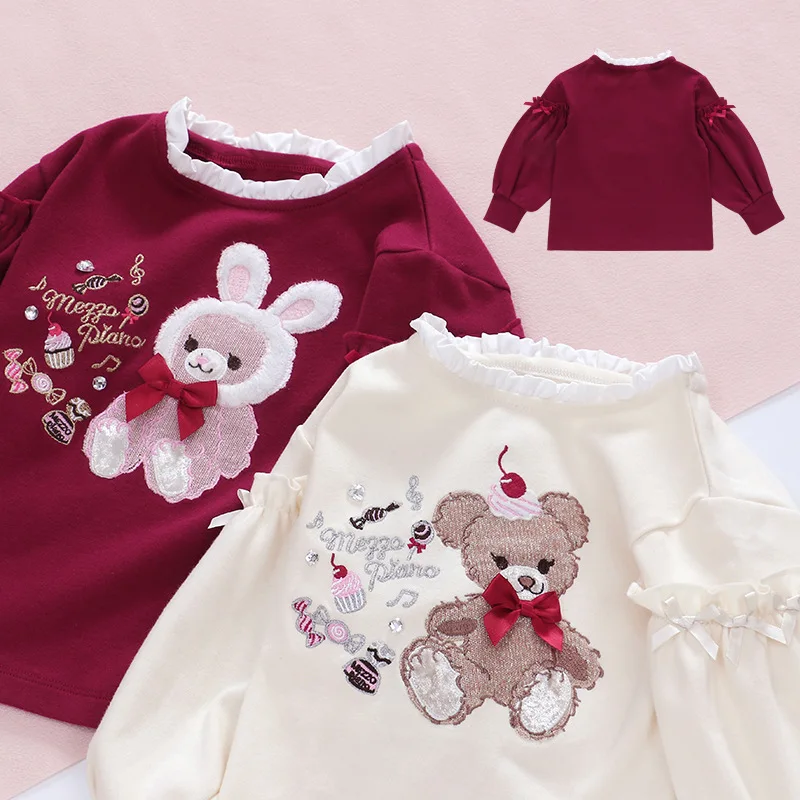 2023 Spring & Autumn Pianist Kids Clothes Girl Cartoon Bunny Bear Embroidered Lace Collar Long Sleeve T-Shirt Top 2 Colors
2023 Spring & Autumn Pianist Kids Clothes Girl Cartoon Bunny Bear Embroidered Lace Collar Long Sleeve T-Shirt Top 2 Colors