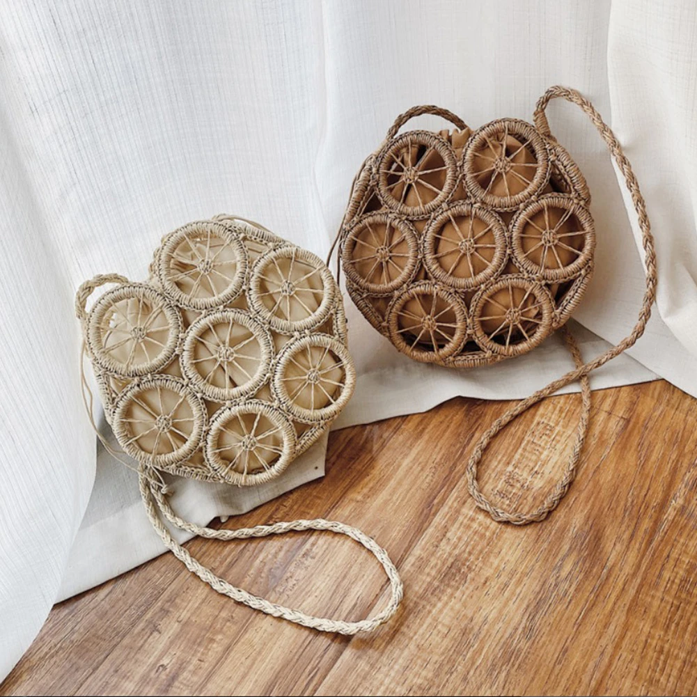 Fashion Women Hand-Woven Handbags Circle Hollow Straw Woven Bag Paper Rope Handmade Casual Simple Elegant Summer Beach Bag
Fashion Women Hand-Woven Handbags Circle Hollow Straw Woven Bag Paper Rope Handmade Casual Simple Elegant Summer Beach Bag