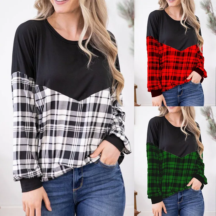 Women Clothing Patchwork T Shirt Plaid Tops Women 2022 Spring Long Sleeve T Shirts T-shirts Camisetas De Mujer
Women Clothing Patchwork T Shirt Plaid Tops Women 2022 Spring Long Sleeve T Shirts T-shirts Camisetas De Mujer