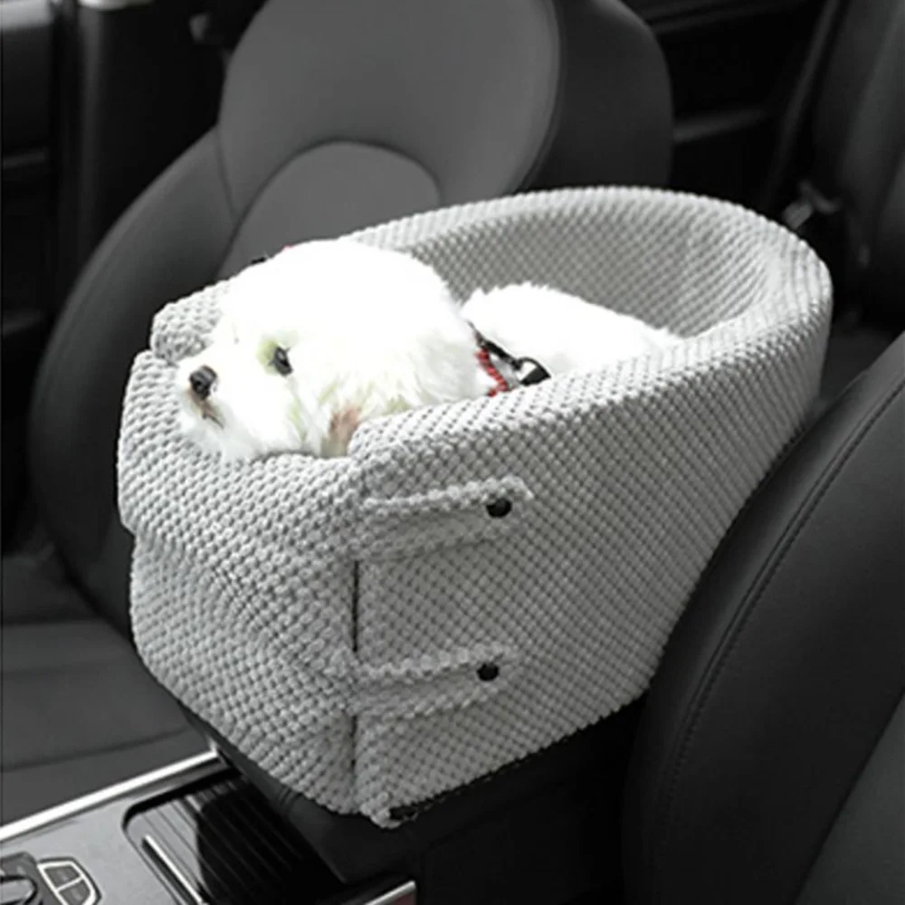 

Portable Pet Dog Car Seat Central Control Nonslip Dogs Carriers Safe Cars Armrest Box Booster Kennel Bed For Small Pets Travel