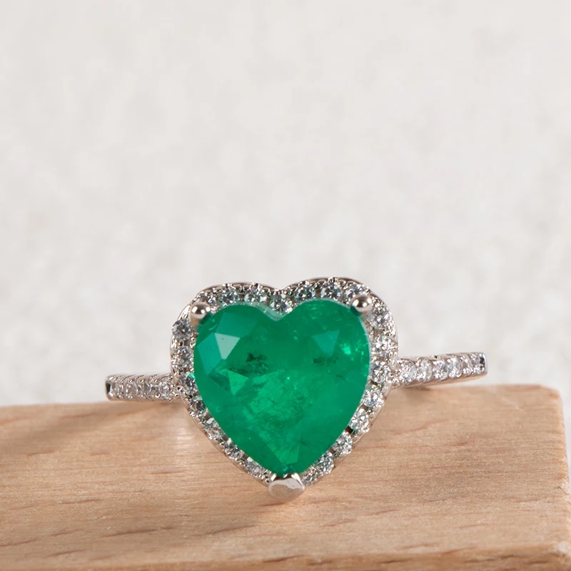Cellacity 925 sterling silver rings for women luxury with 10mm heart shape Paraiba Tourmaline Emerald Gemstone female Jewelry
Cellacity 925 sterling silver rings for women luxury with 10mm heart shape Paraiba Tourmaline Emerald Gemstone female Jewelry