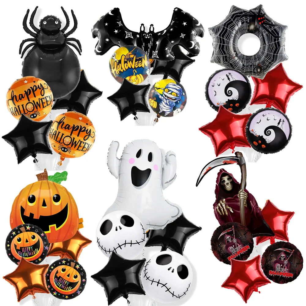 5PCS Halloween Party Pumpkin Bat Skeleton Spider Ghost mummy Inflatable Air Globos Kids Toy Halloween Home Outdoor Decoration
5PCS Halloween Party Pumpkin Bat Skeleton Spider Ghost mummy Inflatable Air Globos Kids Toy Halloween Home Outdoor Decoration