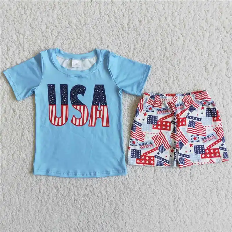4th Of July Boutique Baby Boy Summer Clothes Flag Blue Shirt Top Children Shorts Kid Wholesale Infant Outfit Fashion Toddler Set
4th Of July Boutique Baby Boy Summer Clothes Flag Blue Shirt Top Children Shorts Kid Wholesale Infant Outfit Fashion Toddler Set