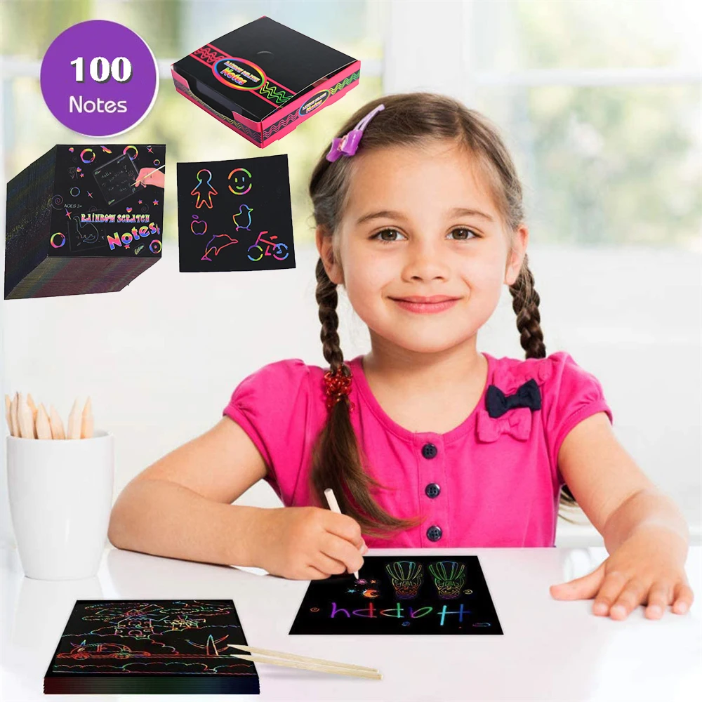 Rainbow Magic Scratch Mini Art Notes Pads Cards Sheets Kids Black Scratch Crafts DIY Note Birthday Party Gifts Favor Supplies
Rainbow Magic Scratch Mini Art Notes Pads Cards Sheets Kids Black Scratch Crafts DIY Note Birthday Party Gifts Favor Supplies