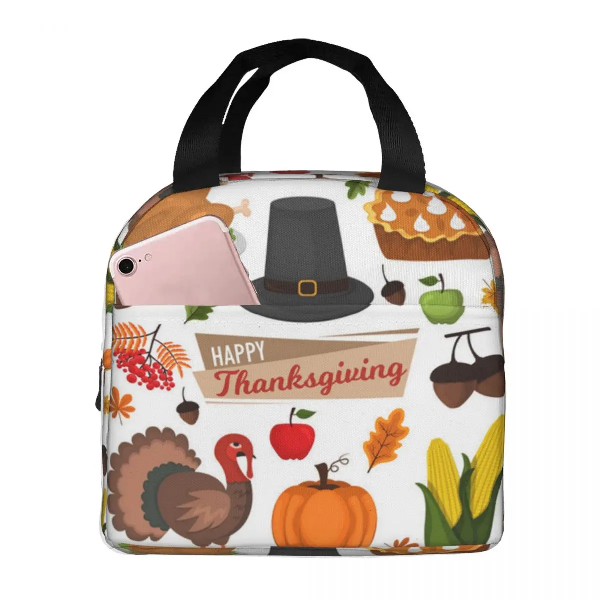Happy Thanksgiving Celebration Portable Insulated Oxford Lunch Bag Reusable Lunch Box Lunch Organizer Thermal Cooler Tote Bag
Happy Thanksgiving Celebration Portable Insulated Oxford Lunch Bag Reusable Lunch Box Lunch Organizer Thermal Cooler Tote Bag