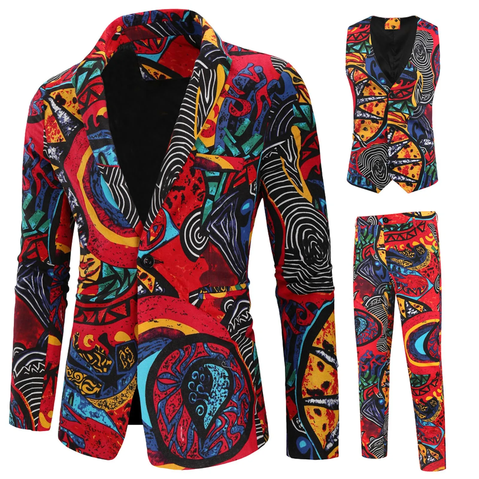 Jacket Pants Men Business Casual Slim Suit 3 Pieces Sets Fashion Vintage Printed Tuxedo Wedding Formal Dress Blazer Floral Coat
Jacket Pants Men Business Casual Slim Suit 3 Pieces Sets Fashion Vintage Printed Tuxedo Wedding Formal Dress Blazer Floral Coat