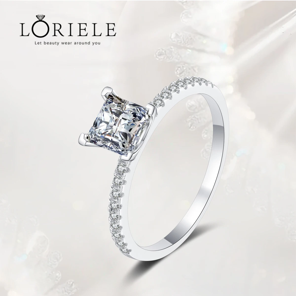 LORIELE Princess Cut Moissanite Engagement Ring VVS Colorless Solitaire Diamond Promise Bridal Sets Ring Wedding Jewelry
LORIELE Princess Cut Moissanite Engagement Ring VVS Colorless Solitaire Diamond Promise Bridal Sets Ring Wedding Jewelry