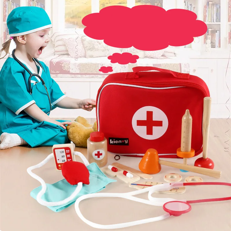 11pcs Wooden Doctor Game Toy Medicine Chest Set Supplies Medical Simulation Pretend Play House Children Storage Bag for Kids
11pcs Wooden Doctor Game Toy Medicine Chest Set Supplies Medical Simulation Pretend Play House Children Storage Bag for Kids