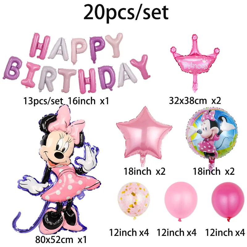 Надувные шары с Микки и Минни Маусом 1 набор украшение для дня рождения цифрами