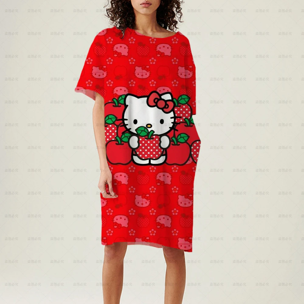 Женское уличное платье Hello Kitty, свободное пляжное платье с коротким рукавом и круглым вырезом, праздничное платье 3D, Новинка лета
Женское уличное платье Hello Kitty, свободное пляжное платье с коротким рукавом и круглым вырезом, праздничное платье 3D, Новинка лета