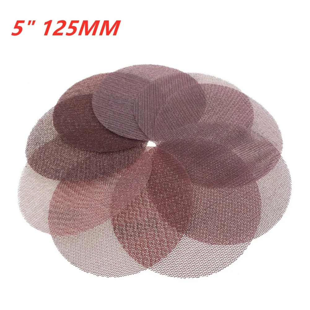 

10 Sheets 5 Inch Mesh Hook&Loop Sanding Discs Dust Free Sandpaper 80 To 600 Grit Anti-clogging Dust-free Sanding