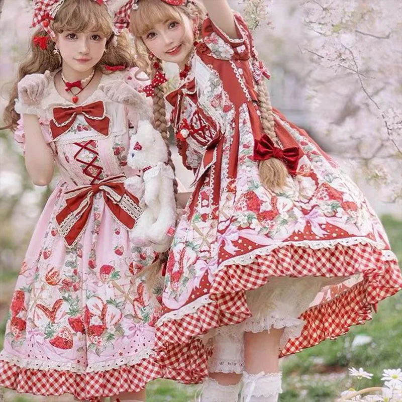 Strawberry Fantasia Lolita OP Japanese Sweet Kawaii Lolita summer cute 2022 New Short Sleeve Kawaii Clothing Goth Fairy Dress
Strawberry Fantasia Lolita OP Japanese Sweet Kawaii Lolita summer cute 2022 New Short Sleeve Kawaii Clothing Goth Fairy Dress