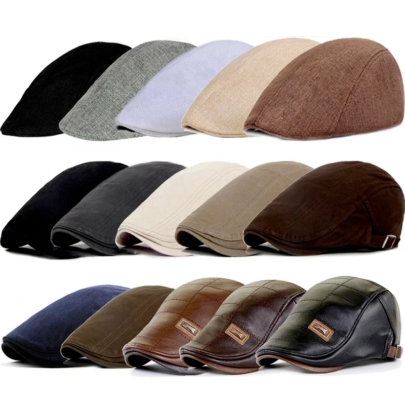 PU Leather Newsboy Cap Autumn Winter Men Warm Hat Middle Aged Old Man Vintage Flat Caps Casual Patchwork Beret Hats Hiking Hat
PU Leather Newsboy Cap Autumn Winter Men Warm Hat Middle Aged Old Man Vintage Flat Caps Casual Patchwork Beret Hats Hiking Hat