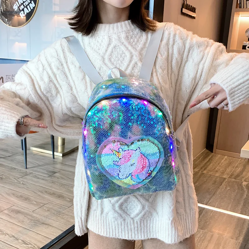 Girls Sequin Mermaid Backpack Kids Unicorn School Bag with LED Light Teen Backpack School Travel Bag Shoulder Bag
Girls Sequin Mermaid Backpack Kids Unicorn School Bag with LED Light Teen Backpack School Travel Bag Shoulder Bag