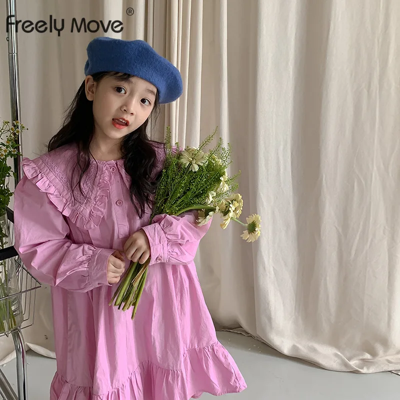 Freely Move Girls Cotton Dress Autumn Kid Clothes Ruffle Princess Peter Pan Collar Solid Dress Long Sleeve Girls Casual Dresses
Freely Move Girls Cotton Dress Autumn Kid Clothes Ruffle Princess Peter Pan Collar Solid Dress Long Sleeve Girls Casual Dresses
