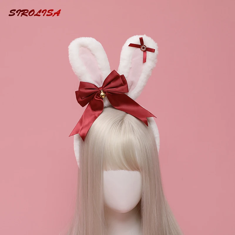 SIROLISA Cute Japanese Lolita Diamond Bow Plush Kawaii Bunny Ears Hair Hoops Women Sexy Cosplay Accessories Lovely Headband 2022
SIROLISA Cute Japanese Lolita Diamond Bow Plush Kawaii Bunny Ears Hair Hoops Women Sexy Cosplay Accessories Lovely Headband 2022