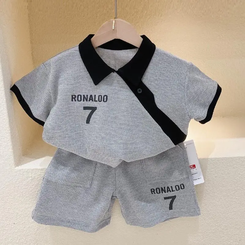 Boys' summer clothes baby Korean children's clothes sports cute lapel polo shirt two-piece suit
Boys' summer clothes baby Korean children's clothes sports cute lapel polo shirt two-piece suit