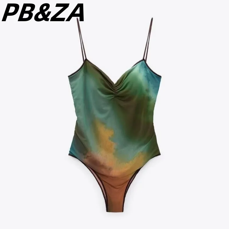 PB&ZA 2023 new women's V-neck suspenders slim fit sexy all-match printed tulle one-piece swimsuit 2856017
PB&ZA 2023 new women's V-neck suspenders slim fit sexy all-match printed tulle one-piece swimsuit 2856017