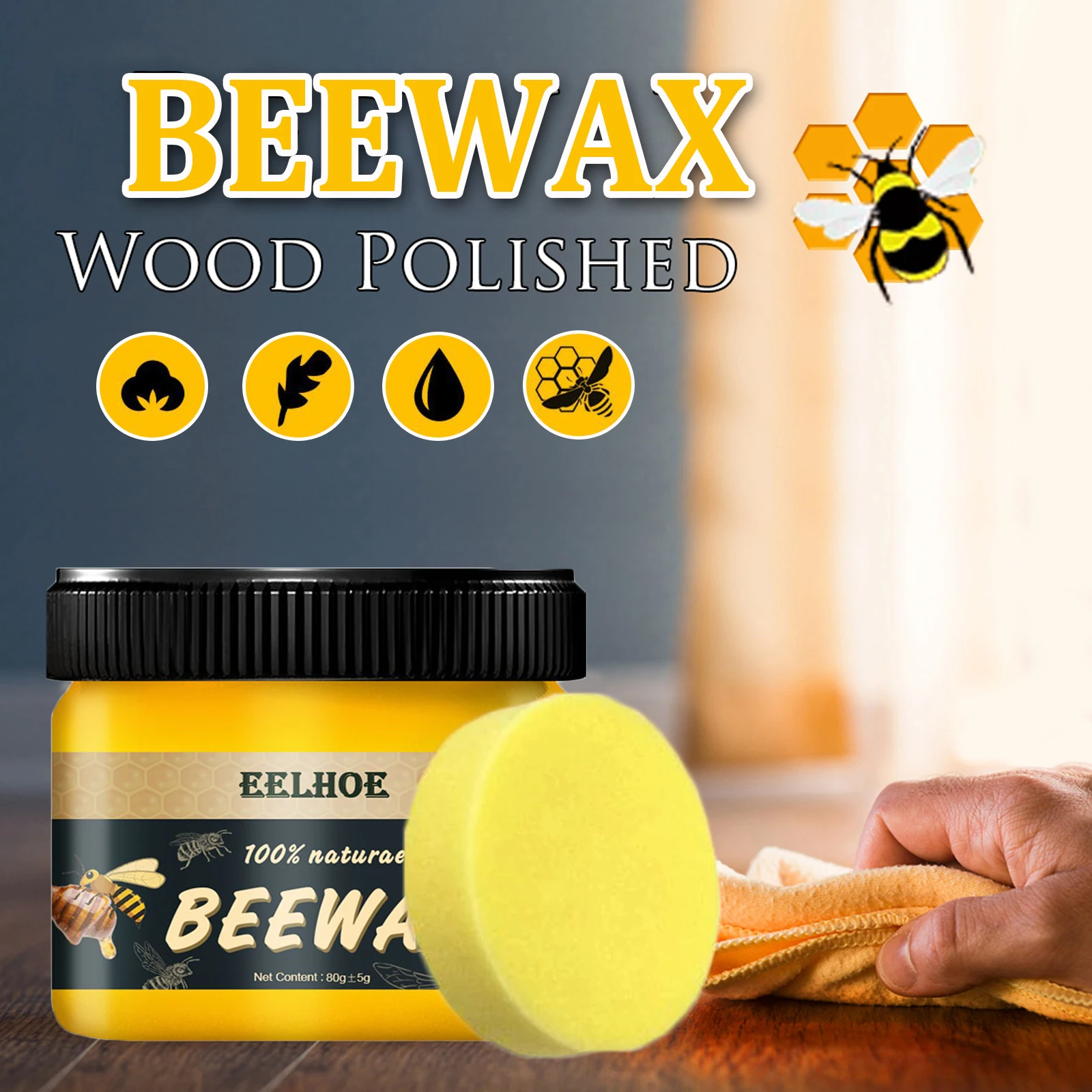 20/40/80g Furniture Beeswax Wood Seasoning Beeswax Wood Polishing Bees Wax for Floor Table Chair Cabinet Care Anti-Cracking
20/40/80g Furniture Beeswax Wood Seasoning Beeswax Wood Polishing Bees Wax for Floor Table Chair Cabinet Care Anti-Cracking