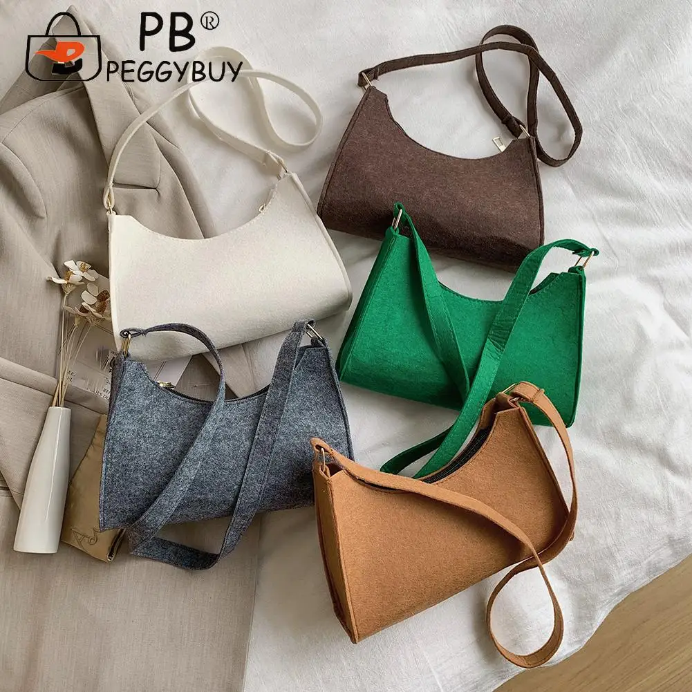 Fashion Women Felt Solid Color Shoulder Underarm Bag Casual All-match Zipper Messenger Handbags Portable Travel Pouch
Fashion Women Felt Solid Color Shoulder Underarm Bag Casual All-match Zipper Messenger Handbags Portable Travel Pouch