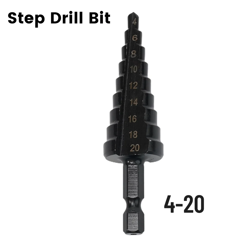 1PC Nitrogen Coated Straight Groove Step Drill Bit 3 Sided Shanks 3-12mm 4-12mm 4-20mm Hole Cutter Power Tools Accessories
1PC Nitrogen Coated Straight Groove Step Drill Bit 3 Sided Shanks 3-12mm 4-12mm 4-20mm Hole Cutter Power Tools Accessories