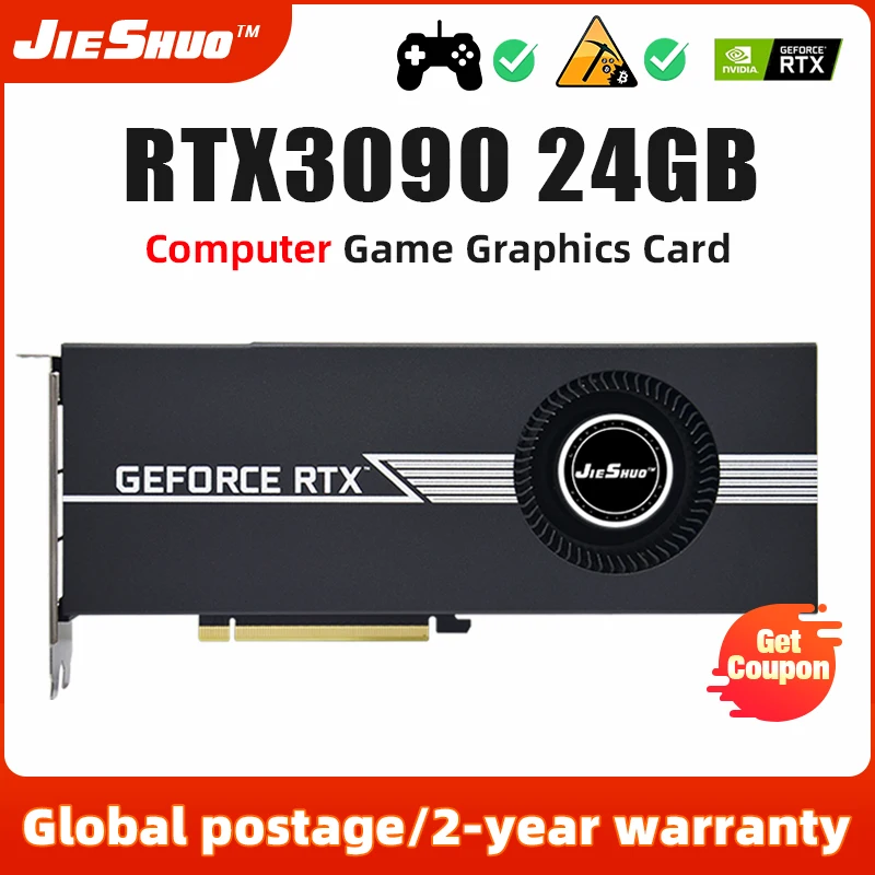 JIESHUO RTX3090 24G 384Bit GDDR6X Gaming Graphics Card NVIDIA RTX 3090 8Pinx2 Video Desktop PC Computer Game Map
JIESHUO RTX3090 24G 384Bit GDDR6X Gaming Graphics Card NVIDIA RTX 3090 8Pinx2 Video Desktop PC Computer Game Map