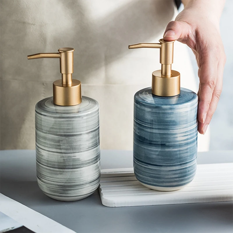 1 Pcs 18X7cm Ceramics Soap Dispenser Bottle Set Bathroom Shampoo Body Soap Bottle Large-Capacity Lotion Press Empty Bottle Blue
1 Pcs 18X7cm Ceramics Soap Dispenser Bottle Set Bathroom Shampoo Body Soap Bottle Large-Capacity Lotion Press Empty Bottle Blue