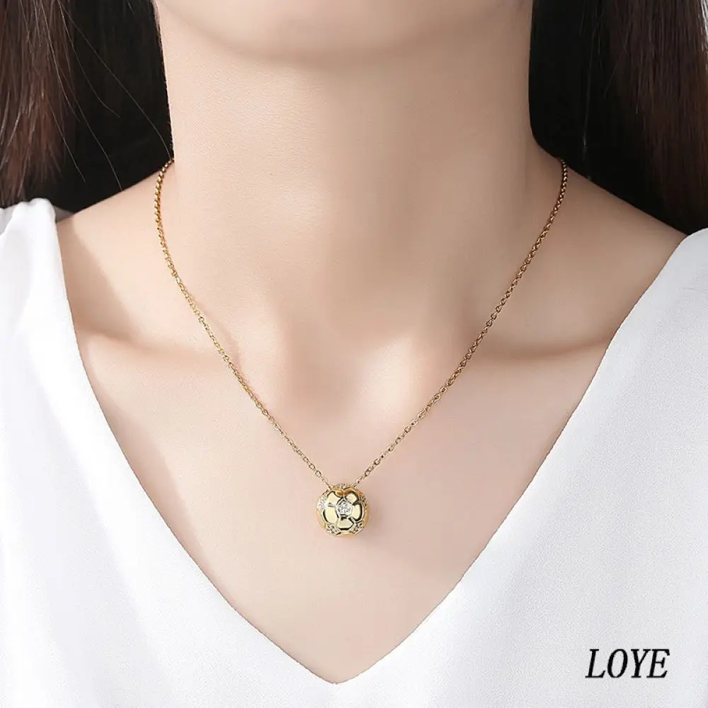 Football Pendant Necklace Stainless Steel Shiny Zircon Round Multicolor Football Best Gift for Students and Friends 
Football Pendant Necklace Stainless Steel Shiny Zircon Round Multicolor Football Best Gift for Students and Friends