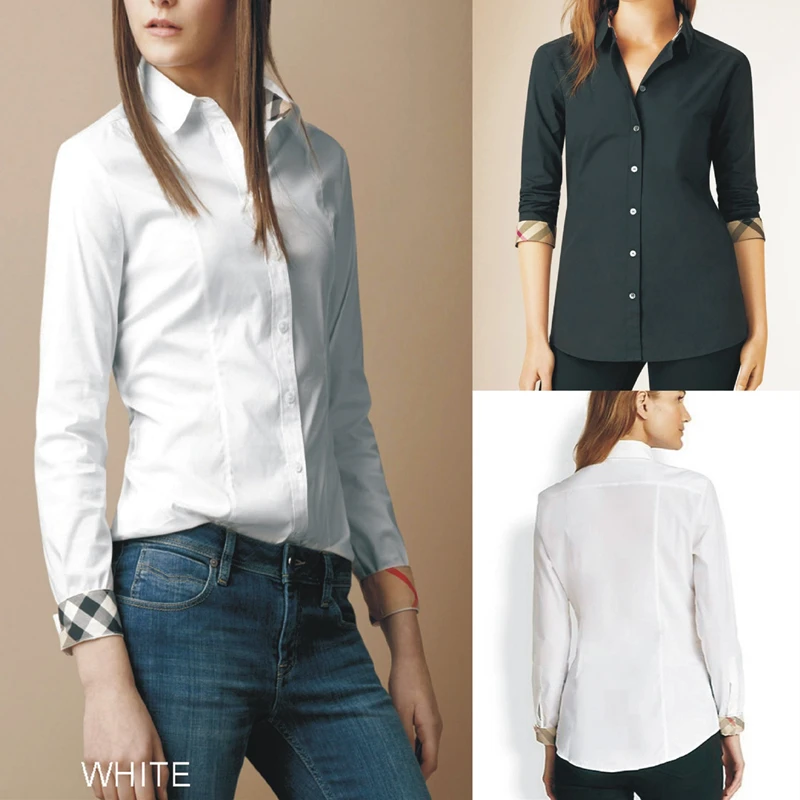 Spring Autumn High Quality Women 100% Cotton Shirts Long Sleeve Shirts Female Camisa Chemise British Style Casual Top
Spring Autumn High Quality Women 100% Cotton Shirts Long Sleeve Shirts Female Camisa Chemise British Style Casual Top
