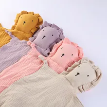 Baby Cotton Muslin Comforter Blanket Soft Newborn Sleeping Dolls Cute Lion Kids Sleep Toy Soothe Appease Towel Bibs Saliva Towel