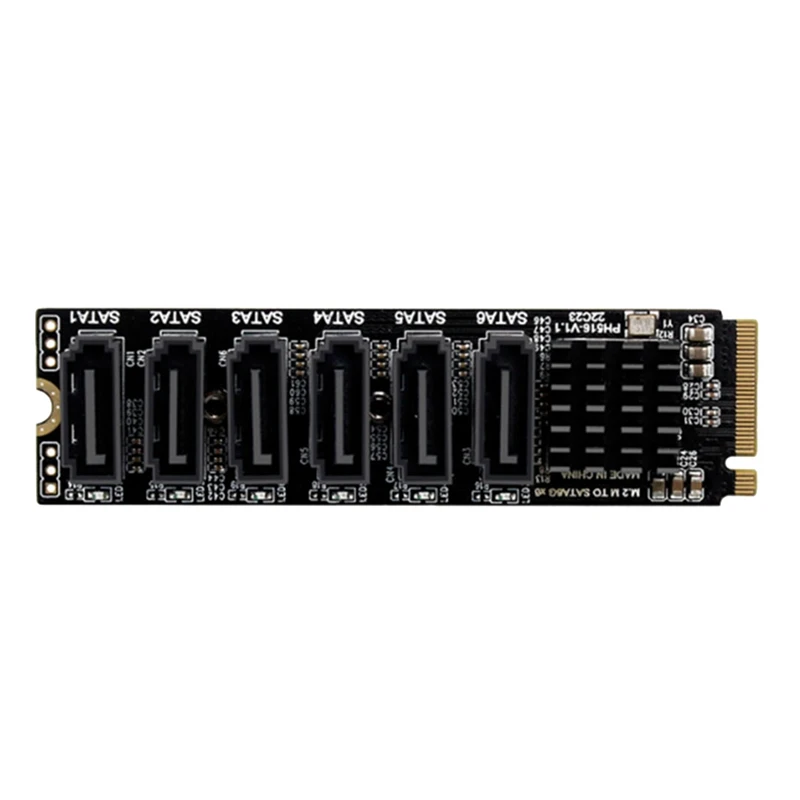 M2 To 6 Ports SATA Adapter SATA To NVME Adapter M.2 Key M 6Gbps SSD To SATA3.0 Converter Card For Desktop
M2 To 6 Ports SATA Adapter SATA To NVME Adapter M.2 Key M 6Gbps SSD To SATA3.0 Converter Card For Desktop