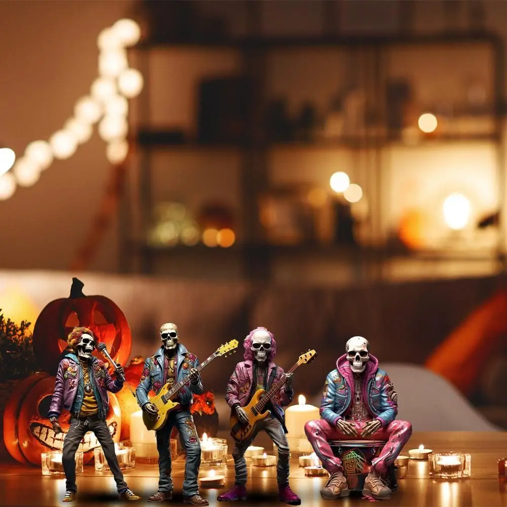 Horror Roll Skeleton Band Figurines Rock & Roll Skeleton Shape Resin Skeleton Ornament Skull Crafts Indoor
Horror Roll Skeleton Band Figurines Rock & Roll Skeleton Shape Resin Skeleton Ornament Skull Crafts Indoor