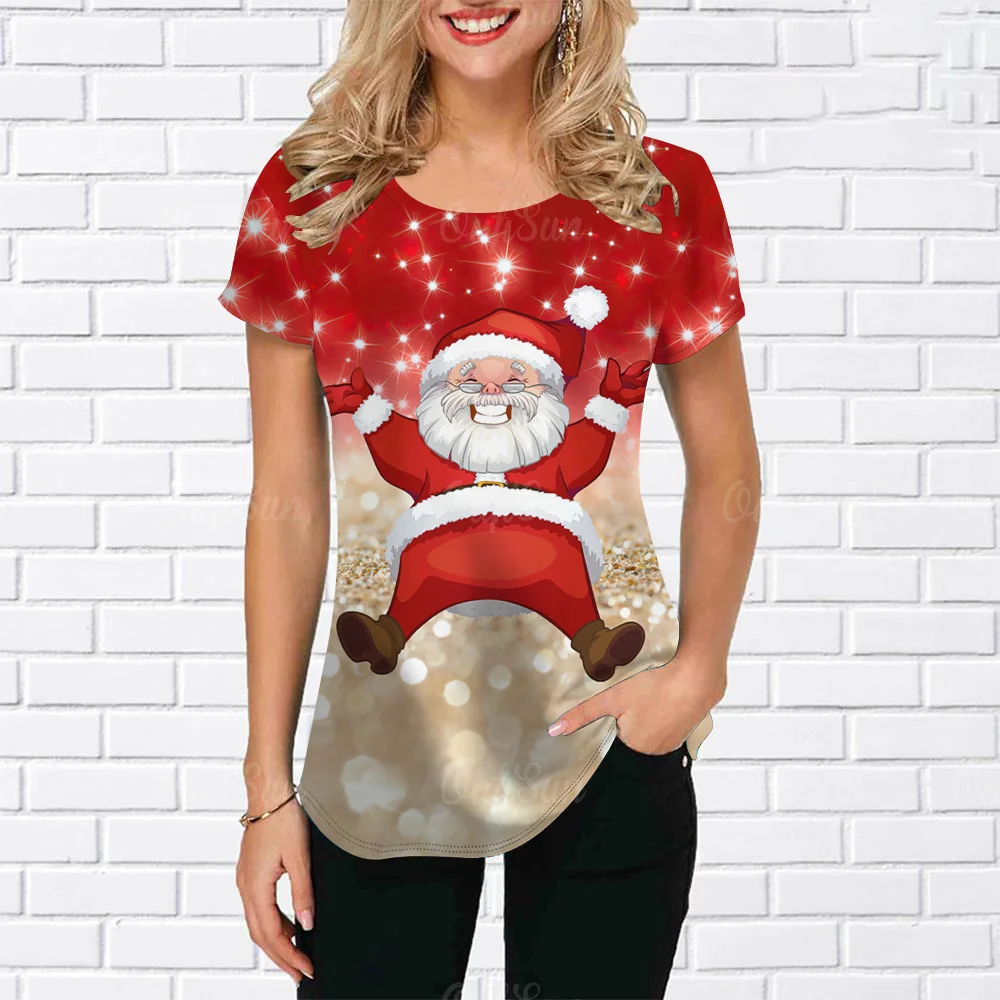 Santa Claus T-Shirt Clothing Fashion 2023 Woman Oversized T Shirt Christmas Print Pattern Top Casual Female O-Neck Tee Pullover
Santa Claus T-Shirt Clothing Fashion 2023 Woman Oversized T Shirt Christmas Print Pattern Top Casual Female O-Neck Tee Pullover