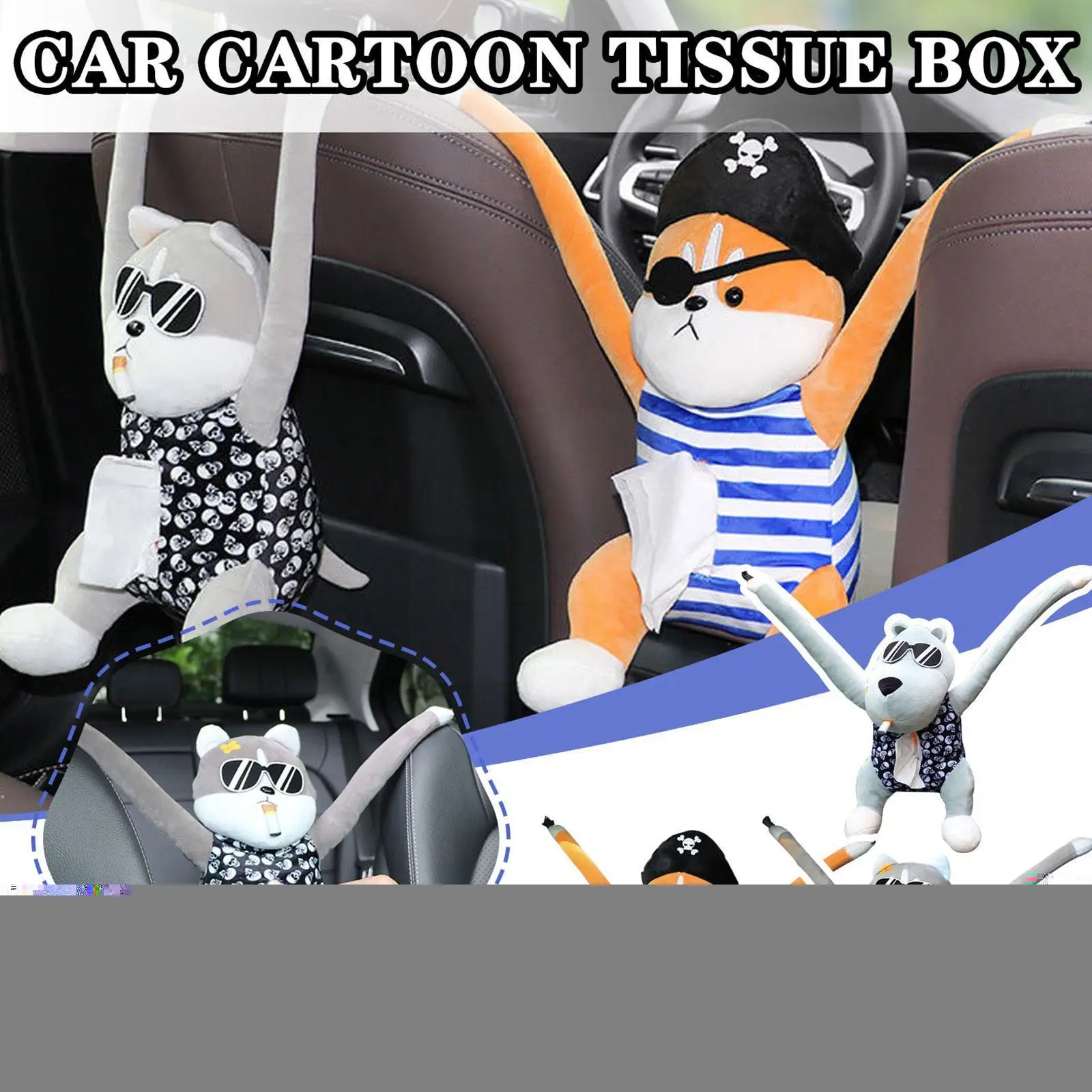 Car Tissue Hanging Box Cute Cartoon Animals Dolls Storage Box Decoration Bag Napkin Interior Armrest Supplies Car Z8f1
Car Tissue Hanging Box Cute Cartoon Animals Dolls Storage Box Decoration Bag Napkin Interior Armrest Supplies Car Z8f1