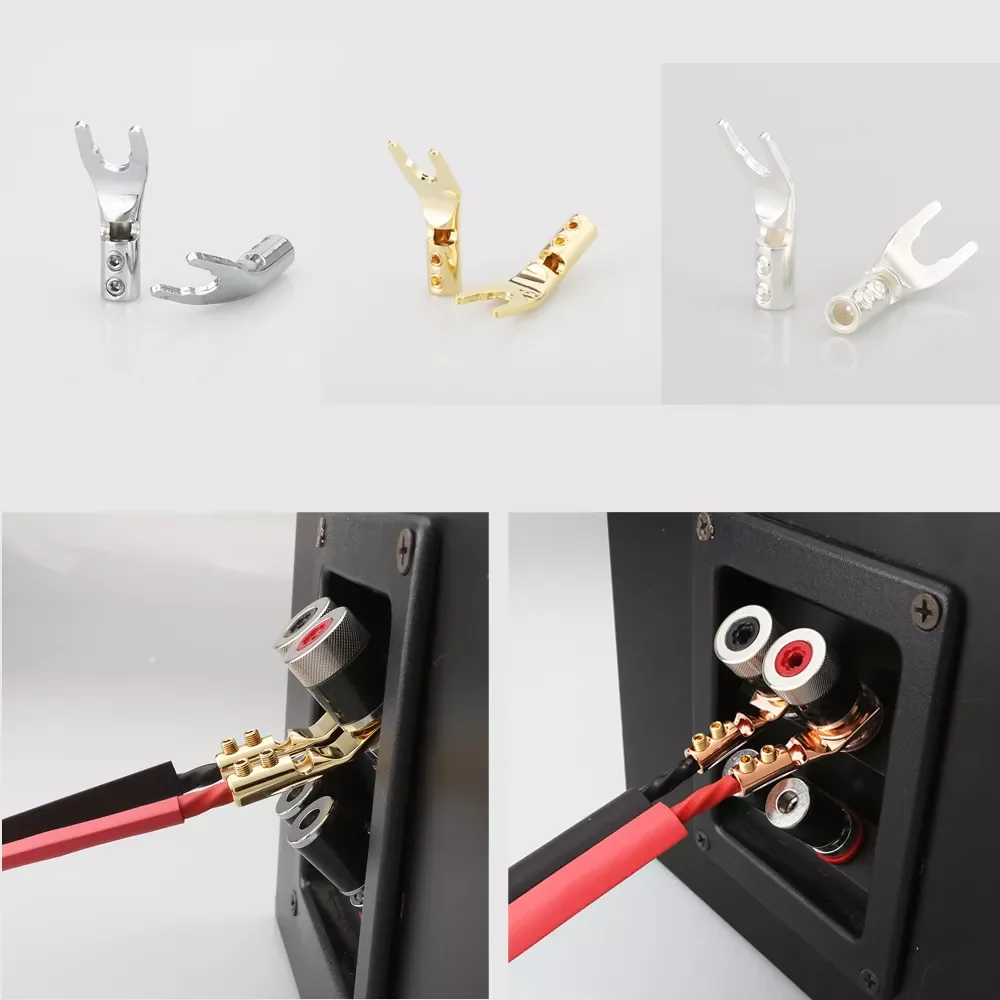 VSY00G/S/R/CU 24K Gold/Silver/Rhodium/Copper Plated Solid Copper Plug Spade Plug Speaker Cable Wire Connector HiFi 
VSY00G/S/R/CU 24K Gold/Silver/Rhodium/Copper Plated Solid Copper Plug Spade Plug Speaker Cable Wire Connector HiFi
