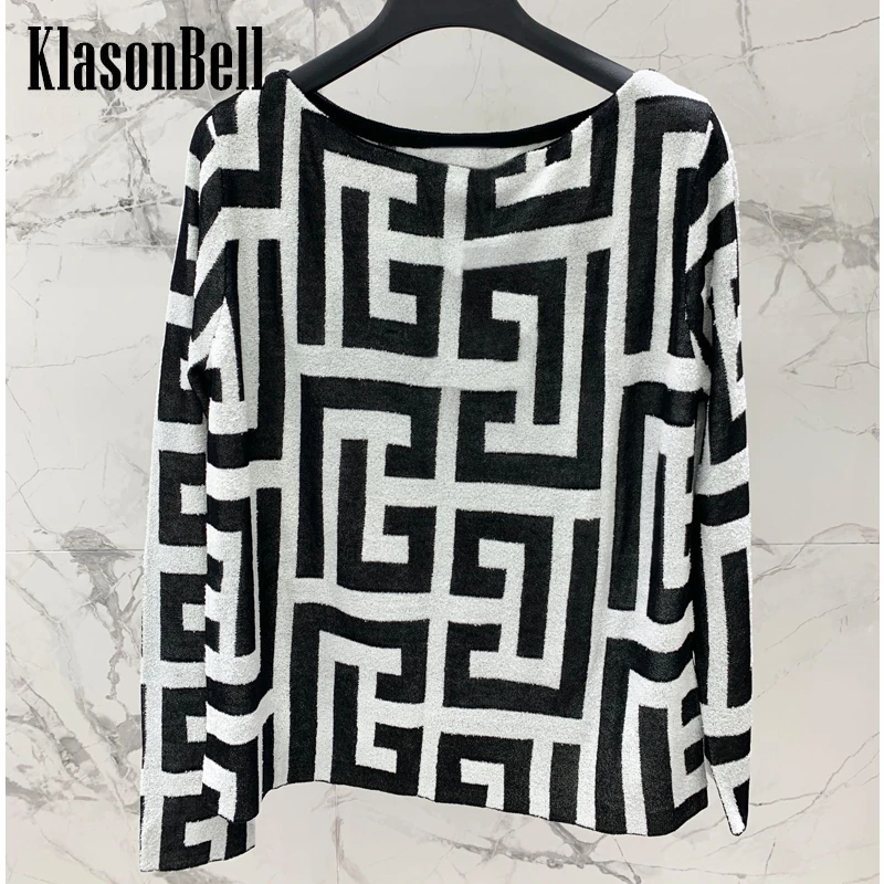 7.5 KlasonBell Fashion Contrast Color Geometric Slash Neck Long Sleeve Knitted Pullover Women
7.5 KlasonBell Fashion Contrast Color Geometric Slash Neck Long Sleeve Knitted Pullover Women