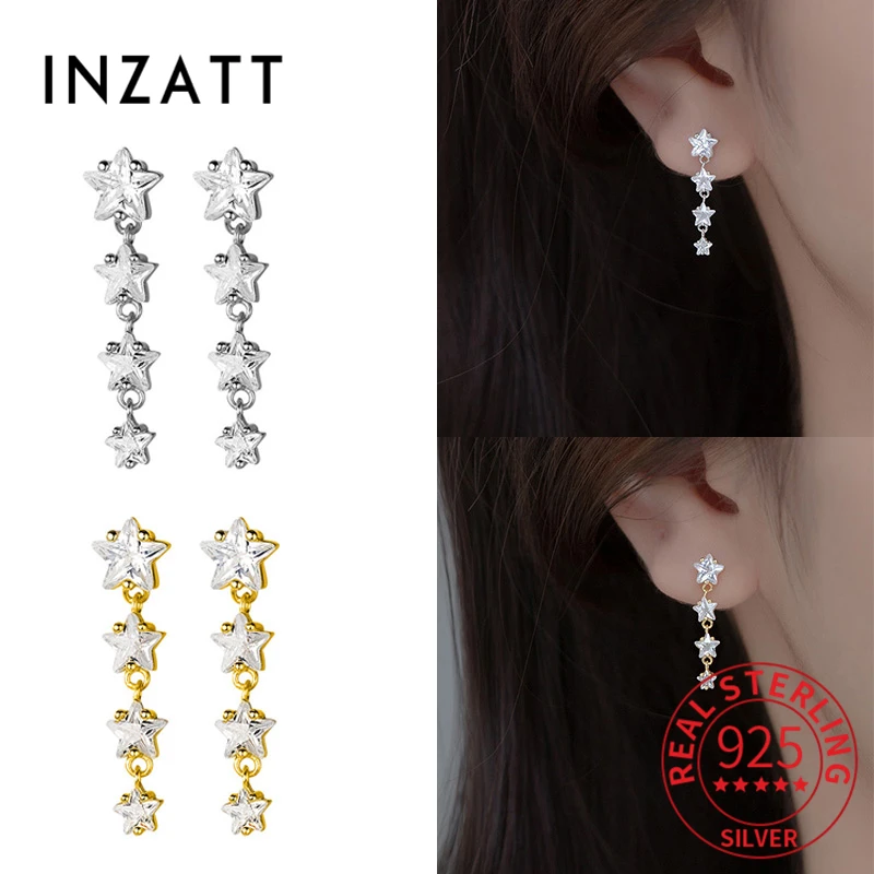INZATT Real 925 Sterling Silver Zircon Star Tassel Stud 18K Gold Earrings For Women Cute Fine Jewelry Minimalist Accessories
INZATT Real 925 Sterling Silver Zircon Star Tassel Stud 18K Gold Earrings For Women Cute Fine Jewelry Minimalist Accessories