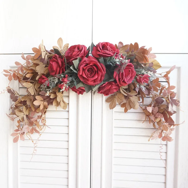 New Simulation Red Rose Flower Garland Decorations Party Home Door Wall Hanging Flower Ornament Festival Supplies
New Simulation Red Rose Flower Garland Decorations Party Home Door Wall Hanging Flower Ornament Festival Supplies