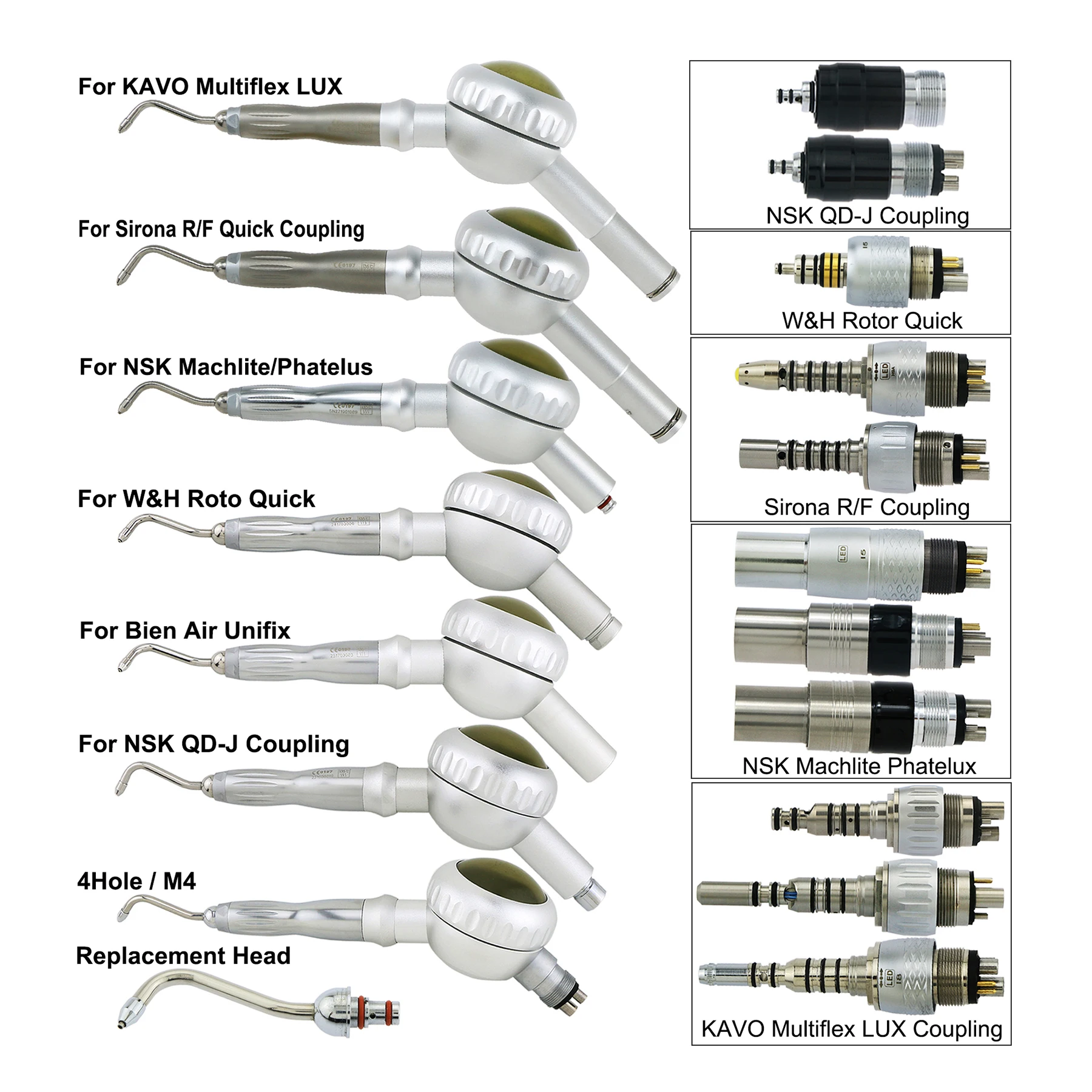 

Dental Prophy Jet Mate Polisher Air Flow Teeth Hygienist Polishing Unit Fit NSK QD-J Phatelus KaVo Multiflex Sirona WH Coupling