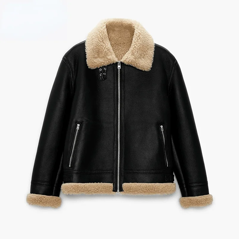 2021 Men autumn and winter new lamb sheep stitching leather jacket PU leather motorcycle warm thick coat
2021 Men autumn and winter new lamb sheep stitching leather jacket PU leather motorcycle warm thick coat